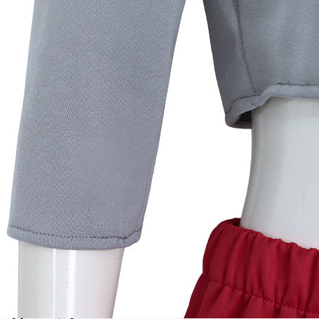 Adult El Outfit 11 Gray Crop Top Pants Shorts and Scarf Full Set for Dress-up Party