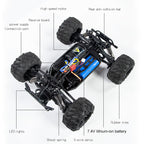 2023 New 1/16 RC Car Off Road High Speed Brushed Remote Control Car With LED Heading