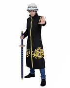 Surgeon of Death Costume Heart Pirate Doctor Long Coat with Spotted Plush Hat 2PCS Set
