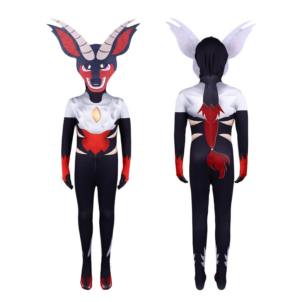 Palworld Costume Incineram Cosplay Outfit Jumpsuit and Helmet 2pcs Suit for Kids Teens