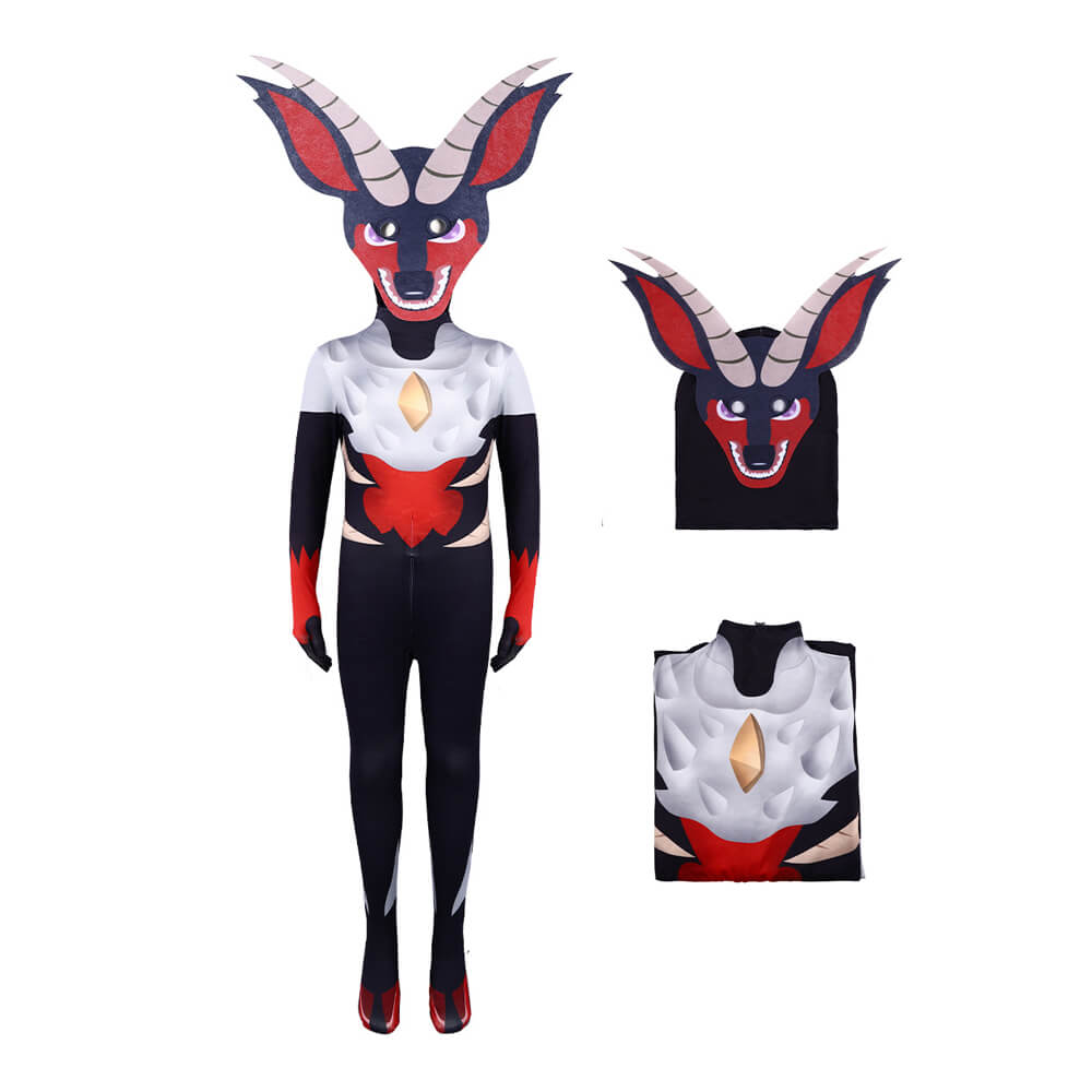 Palworld Costume Incineram Cosplay Outfit Jumpsuit and Helmet 2pcs Suit for Kids Teens