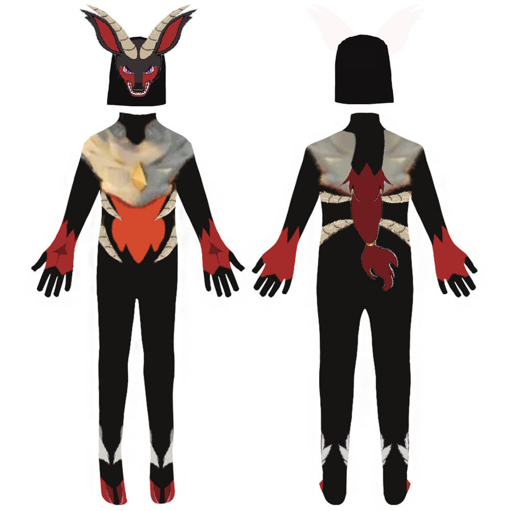 Palworld Costume Incineram Cosplay Outfit Jumpsuit and Helmet 2pcs Suit for Kids Teens