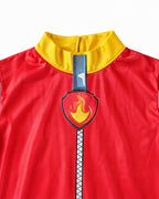Kids Fire Rescue Dog Costume Unisex Shirt Pants Hat and Bag 4pcs Set for Dress-up Party