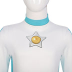 Peach Costume Girls Princess Outfit Super Brother Jumpsuit with Crown Gloves for Halloween Party