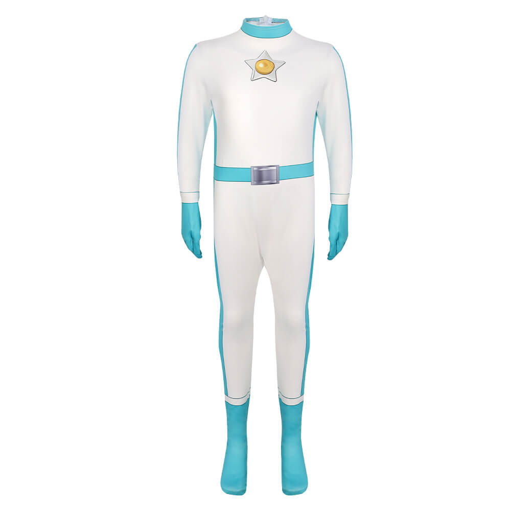 Peach Costume Girls Princess Outfit Super Brother Jumpsuit with Crown Gloves for Halloween Party