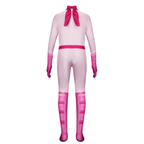 Peach Costume Girls Princess Outfit Super Brother Jumpsuit with Crown Gloves for Halloween Party