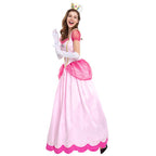 Adults Princess Dress Gloves and Crown Set Pink Ball Gown Party Costume