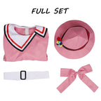 Nezuko Cosplay Costume Pink Summer Dress with Hat The Chosen Demon Nezuko Halloween Outfit