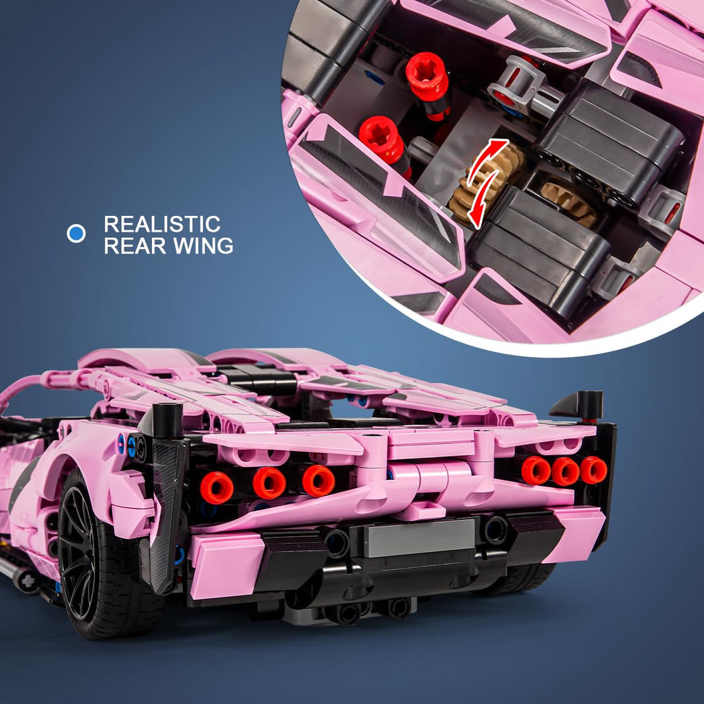 1280 PCS RC Racing Lambo Car 1/14 Remote Control Sports Cars Building Blocks w/ App Remote