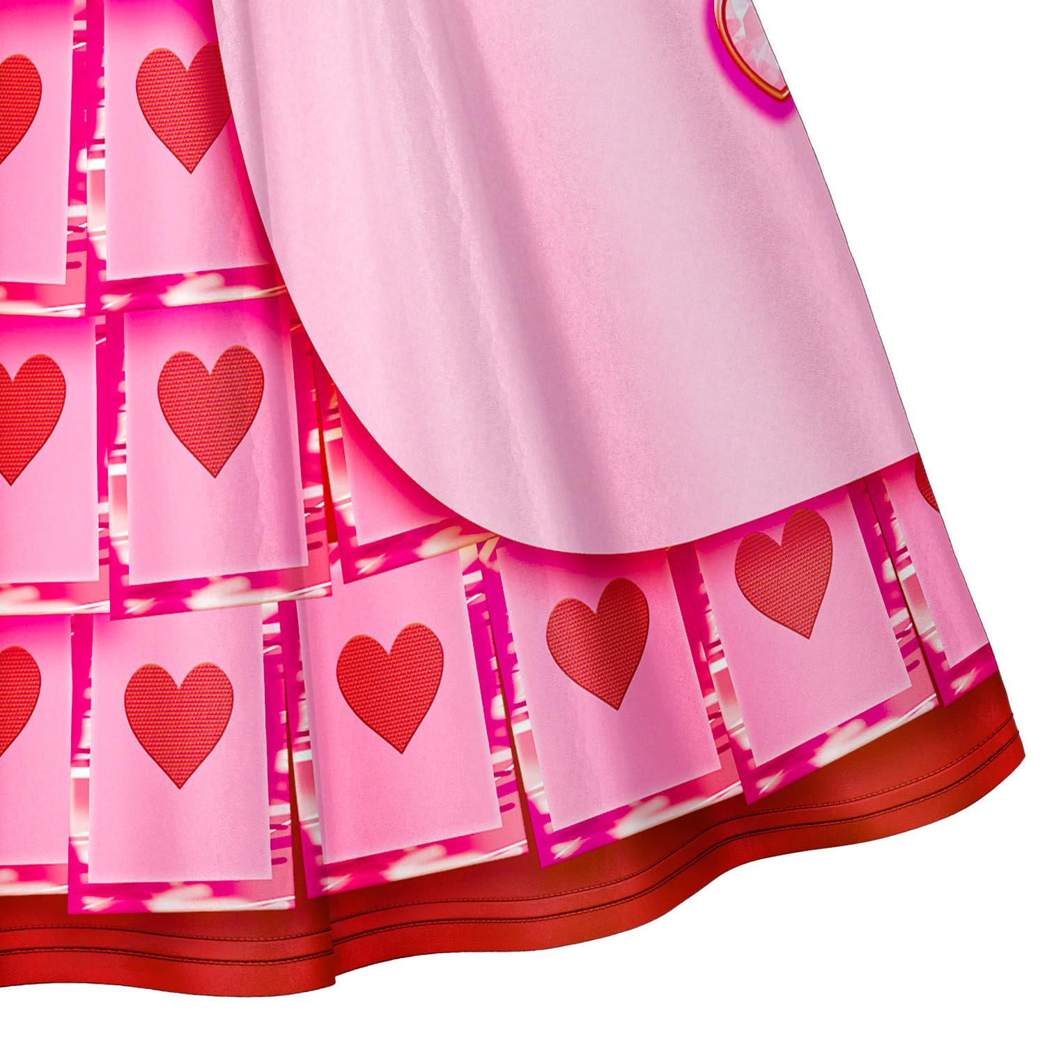 Queen of Hearts Costume Girls Adults Princess Bridget Pink Dress and Wig for Halloween Carnival