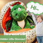 Plush Little Flying Dragon with Egg Cute Dino Stuffed Animal Toy Holiday Birthday Gift