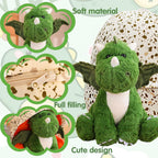 Plush Little Flying Dragon with Egg Cute Dino Stuffed Animal Toy Holiday Birthday Gift