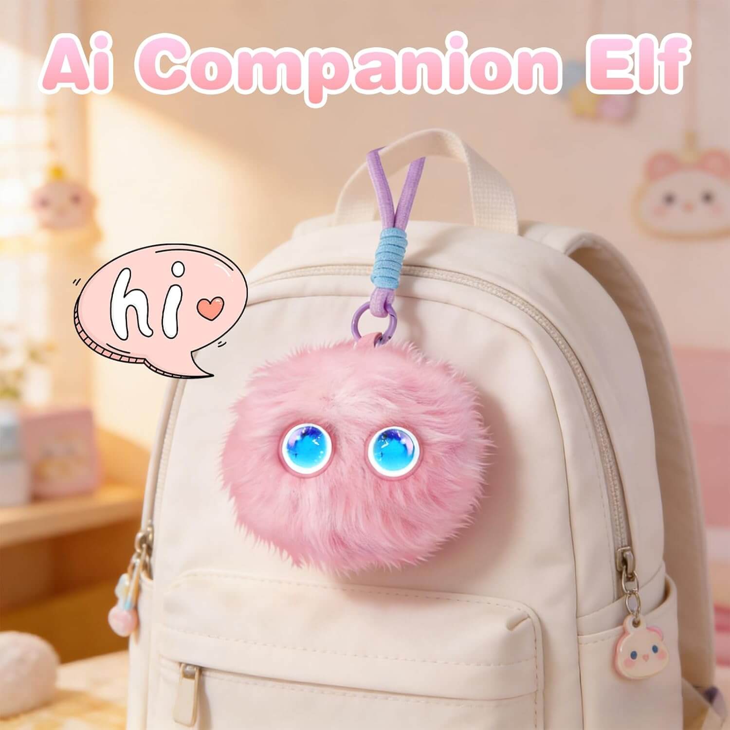 Plush Toy AI Stuffed Animals Keychain Smart Interactive Pet with Multilingual Dialogue and Storytelling Function