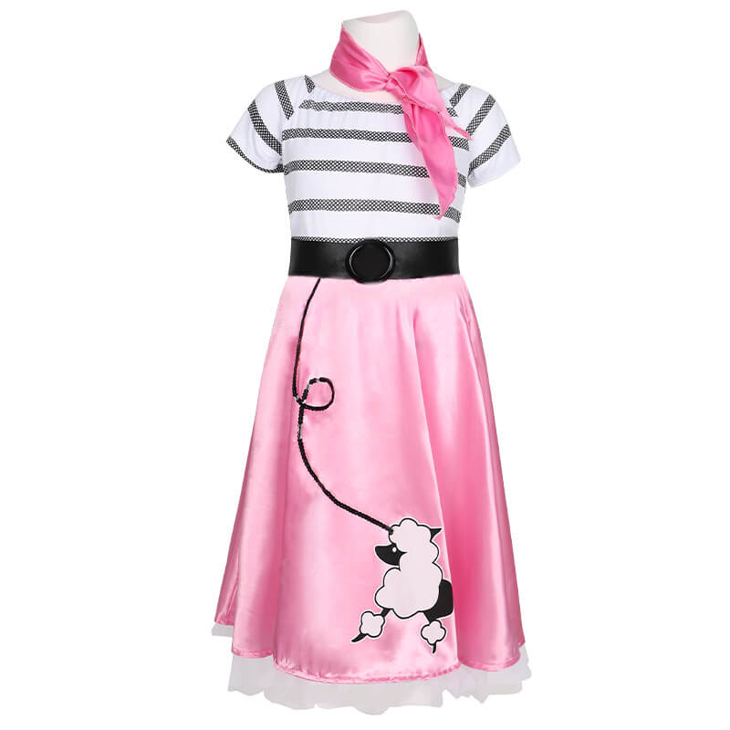 Poodle Skirts for Girls 50s Costumes Kids Sockhop Outfit Poodle Dress –