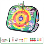 Portable 4-in-1 Soccer Goals Set Foldable Throwing Game Board for Kids 3+ Indoor & Outdoor Toy