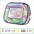 Portable 4-in-1 Soccer Goals Set Foldable Throwing Game Board for Kids 3+ Indoor & Outdoor Toy