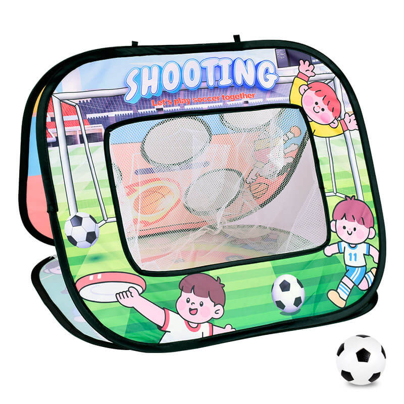 Portable 4-in-1 Soccer Goals Set Foldable Throwing Game Board for Kids 3+ Indoor & Outdoor Toy