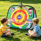 Portable 4-in-1 Soccer Goals Set Foldable Throwing Game Board for Kids 3+ Indoor & Outdoor Toy