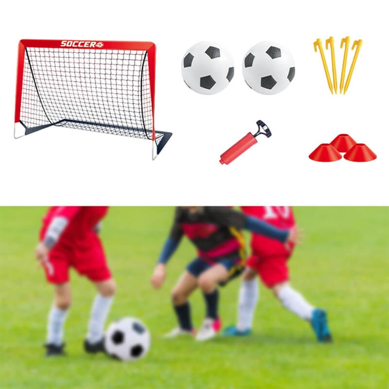Portable Soccer Goal Set Complete Football Training Kit Holiday Gift for Young Players