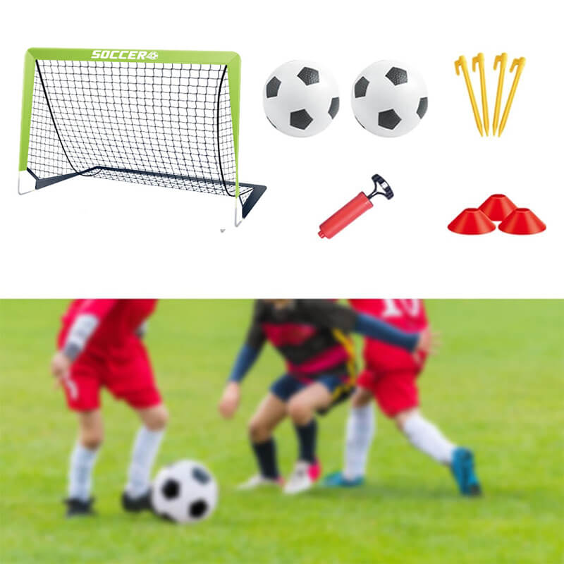 Portable Soccer Goal Set Complete Football Training Kit Holiday Gift for Young Players