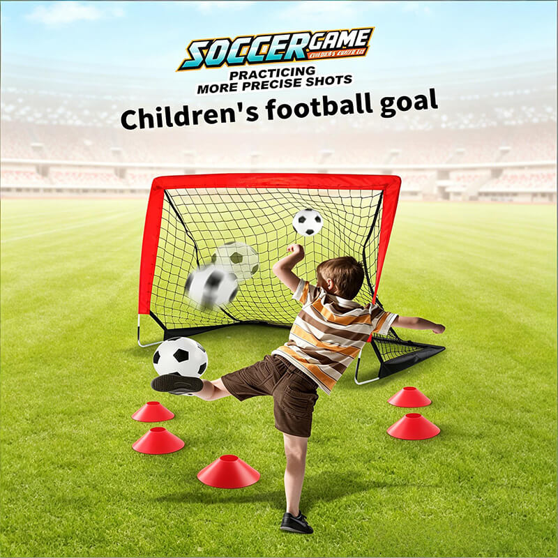 Portable Soccer Goal Set Complete Football Training Kit Holiday Gift for Young Players