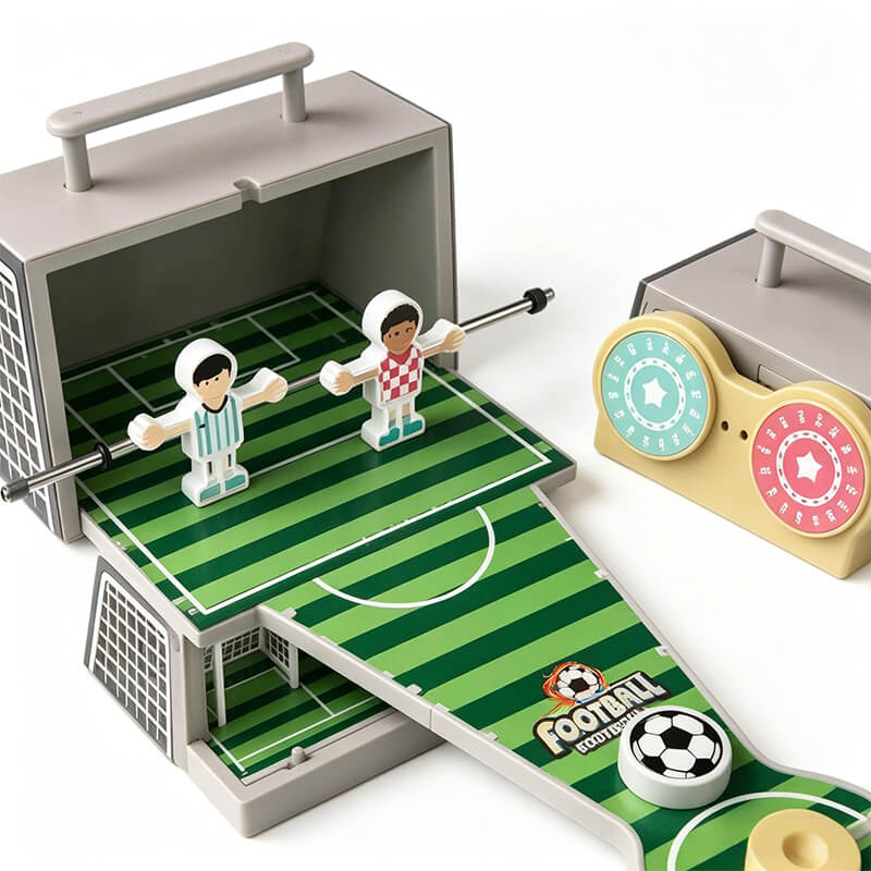 Portable Tabletop Soccer Game with Storage Foldable Mini Football Toy for Kids aged 3-6