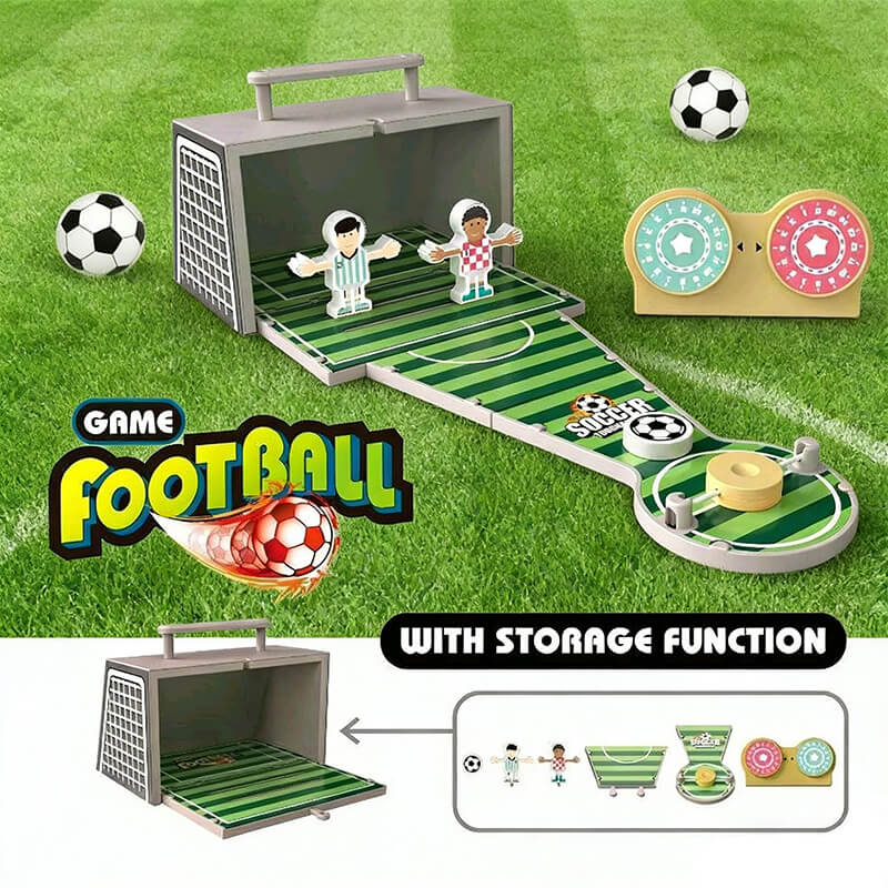 Portable Tabletop Soccer Game with Storage Foldable Mini Football Toy for Kids aged 3-6