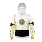 Adult Dragon Ranger Hoodie White Zip Up Hooded Sweatshirt with Plus Size for Daily Wear