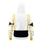 Adult Dragon Ranger Hoodie White Zip Up Hooded Sweatshirt with Plus Size for Daily Wear