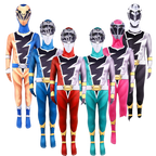 Childrens Dino Rangers Costume Pink Fury Ranger Cosplay Outfit Jumpsuit with Helmet Suit for Halloween