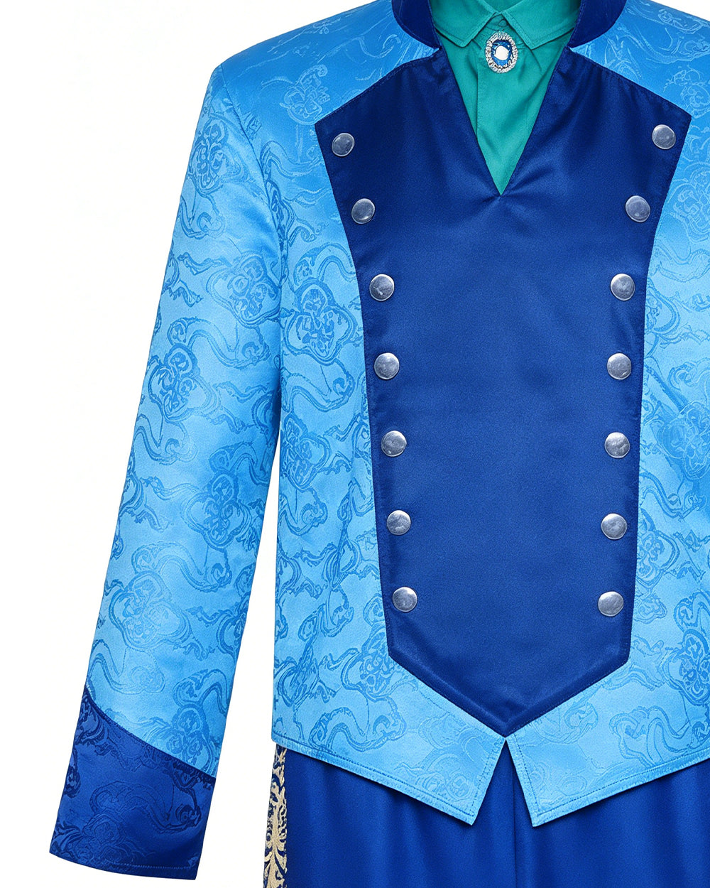 Boys Prince Zane Costume Blue Tops Pants Crown and Shirt 4pcs Set for Dress up Party