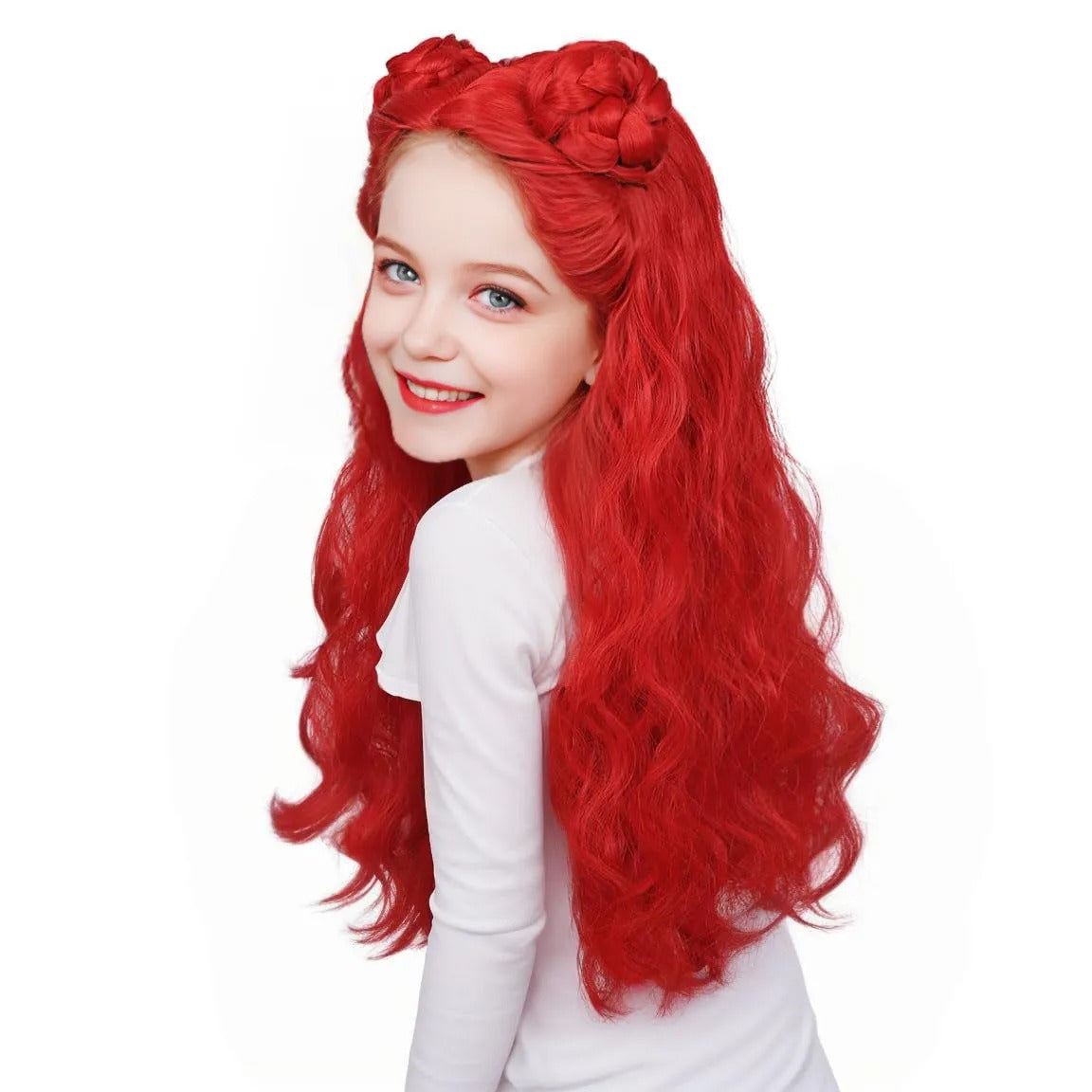 Girls Princess Red Costume Jumpsuit and Wig for Cosplay