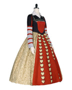 Women Red Heart Queen Dress Gothic Villain Queen Stand Collar Ball Gown for Comic Conventions