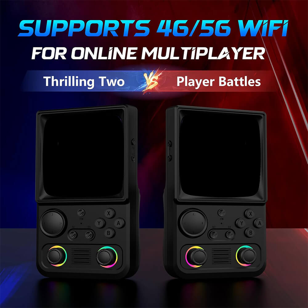 R36T MAX Portable Handheld Game Console 128GB SD Card Game Console with RK3326 Chip and 4000mAh Battery For Game Enthusiasts