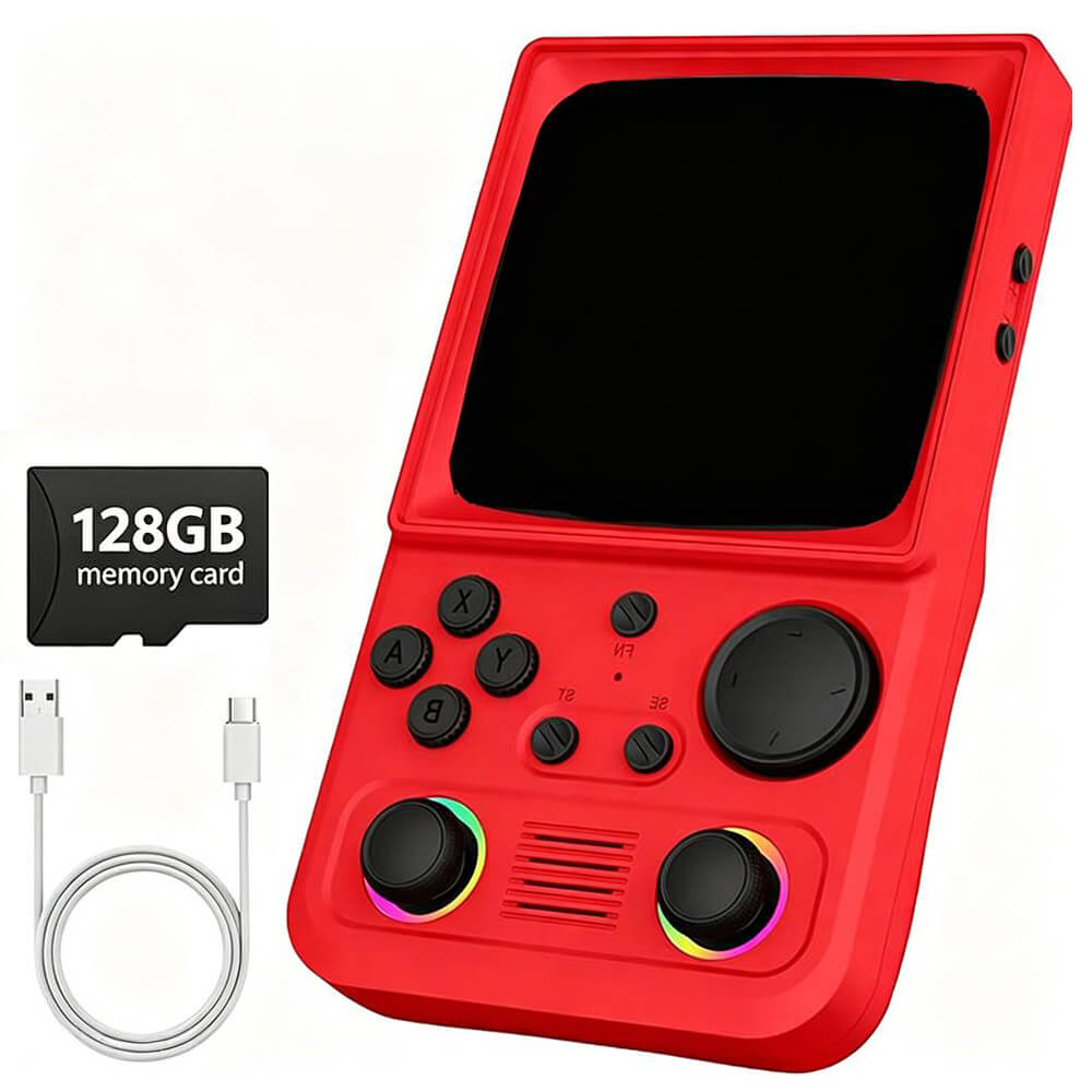 R36T MAX Portable Handheld Game Console 128GB SD Card Game Console with RK3326 Chip and 4000mAh Battery For Game Enthusiasts