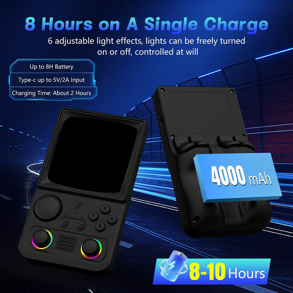 R36T MAX Portable Handheld Game Console 128GB SD Card Game Console with RK3326 Chip and 4000mAh Battery For Game Enthusiasts