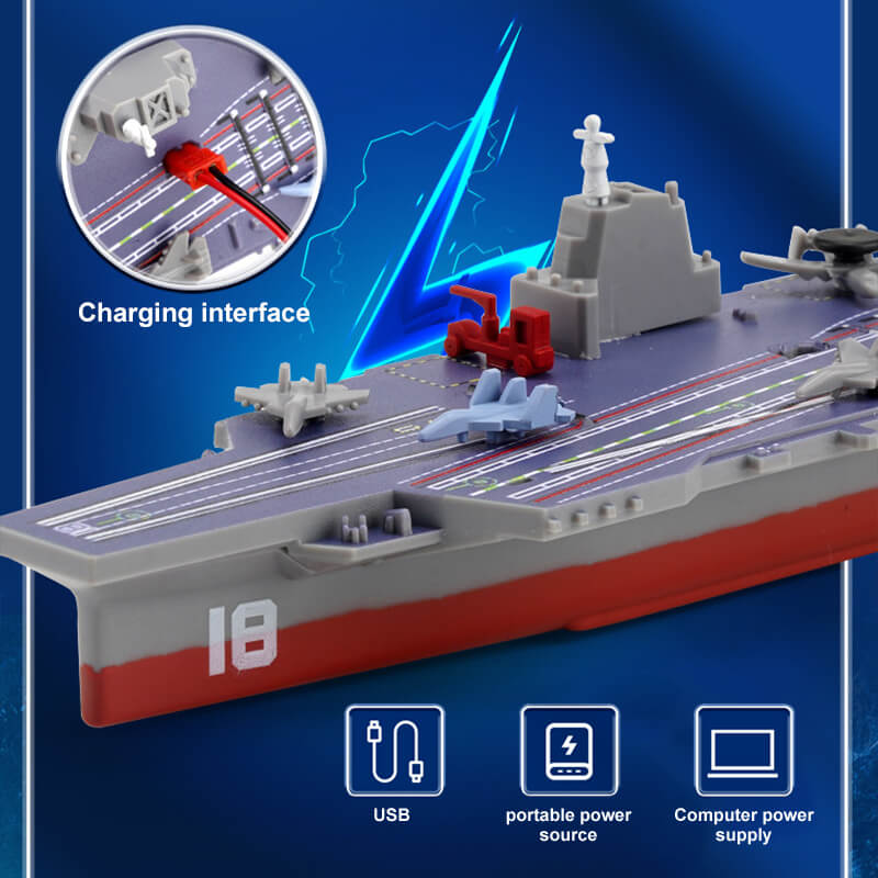 2.4G RC Aircraft Carrier Wireless Remote Control Boat Mini Aircraft Model Kids Toys