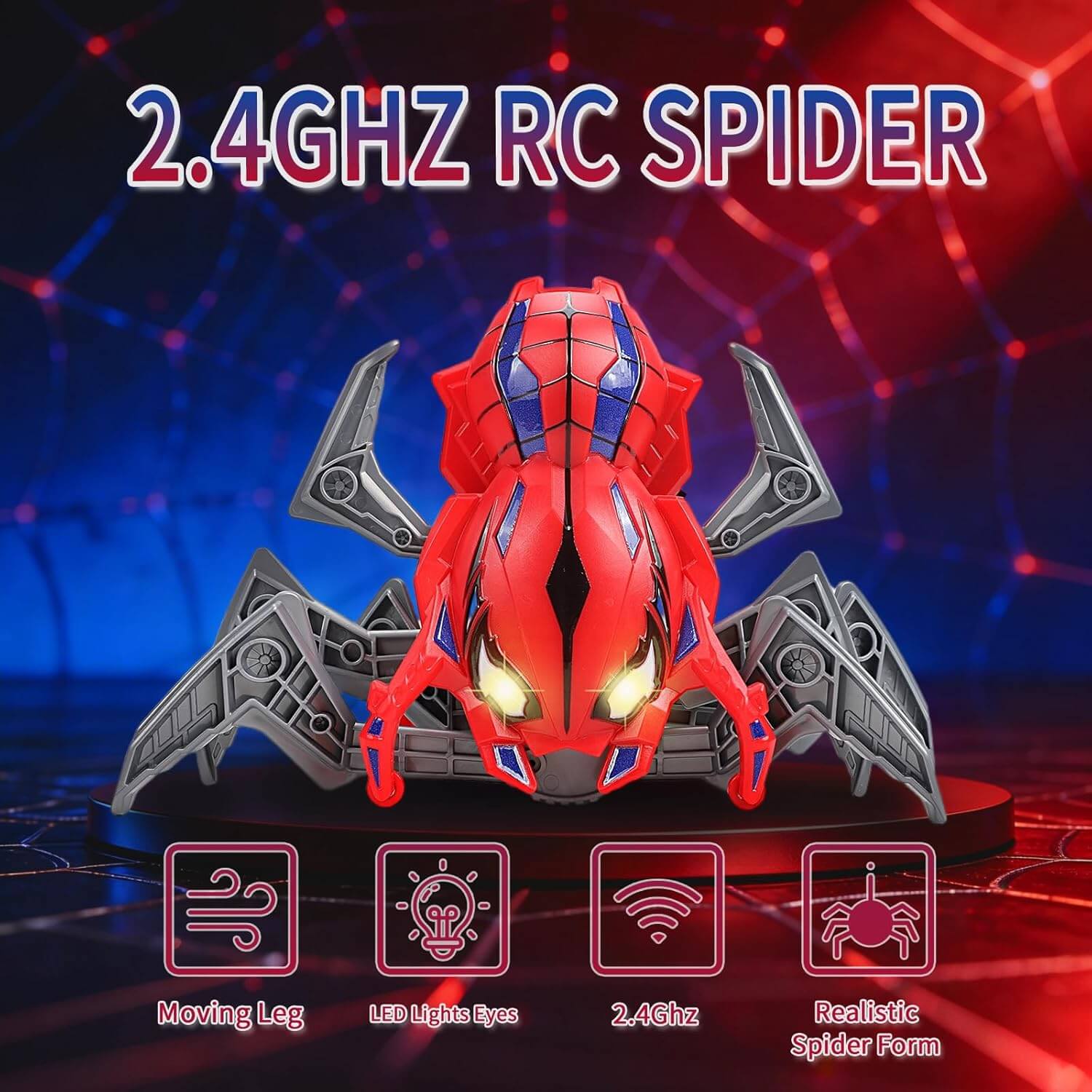 2.4GHz RC Robot Remote Control Spider Toy with 360° Rotation and Bionic Crawling for Kids