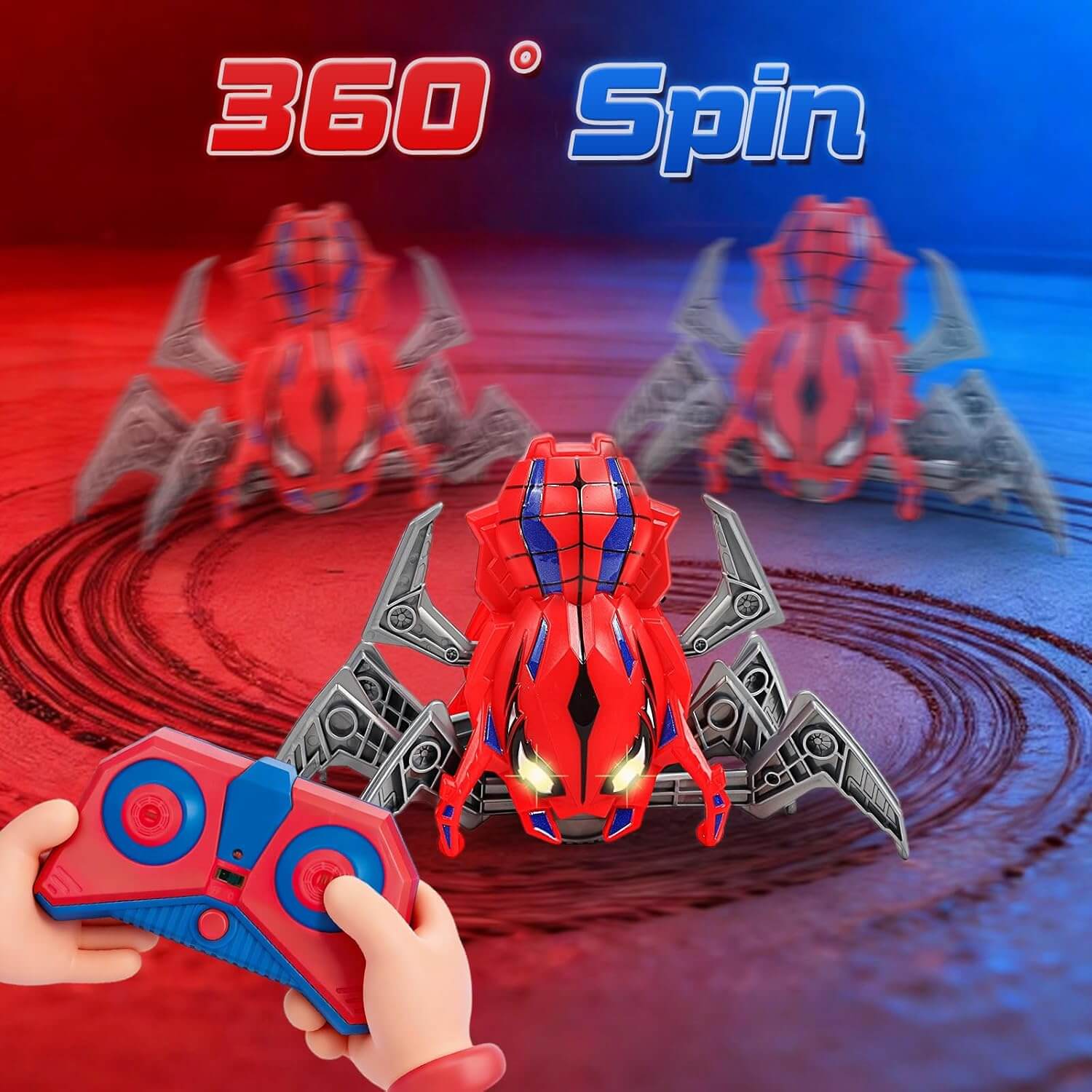 2.4GHz RC Robot Remote Control Spider Toy with 360° Rotation and Bionic Crawling for Kids