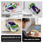 2.4GHz RC Car Wall Climbing RC Stunt Car with 360° Rotation and  LED Lights For Kids 3+