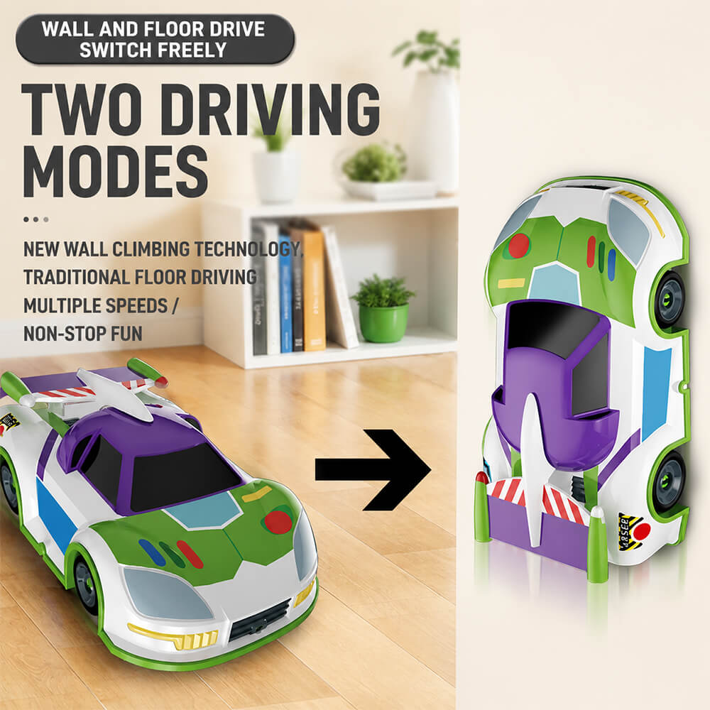 2.4GHz RC Car Wall Climbing RC Stunt Car with 360° Rotation and  LED Lights For Kids 3+