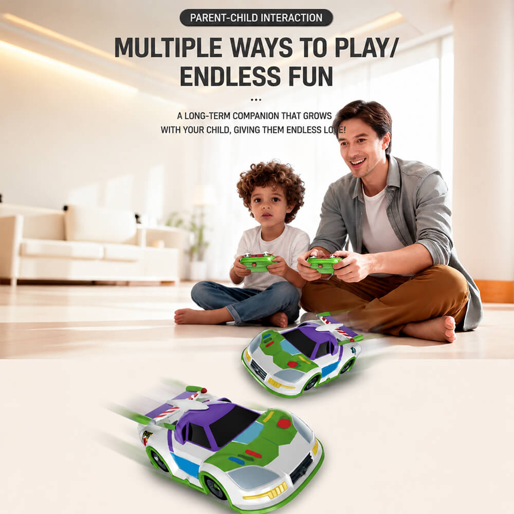 2.4GHz RC Car Wall Climbing RC Stunt Car with 360° Rotation and  LED Lights For Kids 3+
