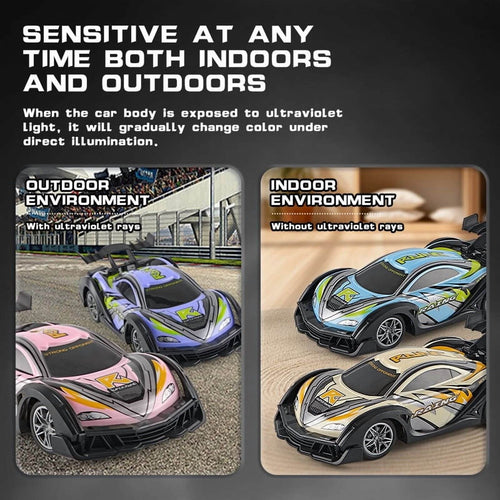 2.4G RC Drift Car 1/18 Photochromic Racing Car with Cool LED Lights for Indoor & Outdoor Play