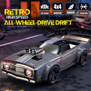 1/16 RC Drift Cars 35KM/H Fast RC Car 4WD Retro RC Racing Trucks Muscle Drag Car with Fantastic Headlights