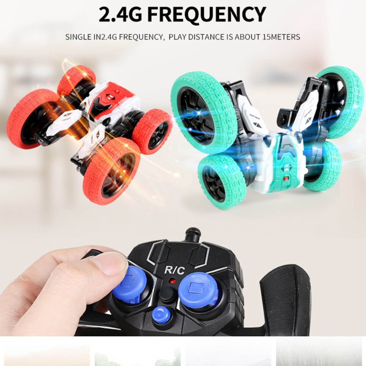 4WD RC Car Spin Stunt Car 360 Degree Rotating Remote Control Car Doubl ...