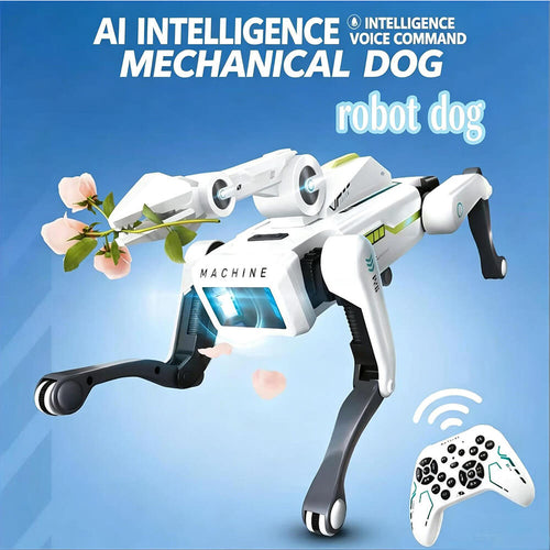 2.4G RC Robot Dog with Gripper Arm AI Smart Mechanical Toy Programmable Stunt Robot Pet for Kids