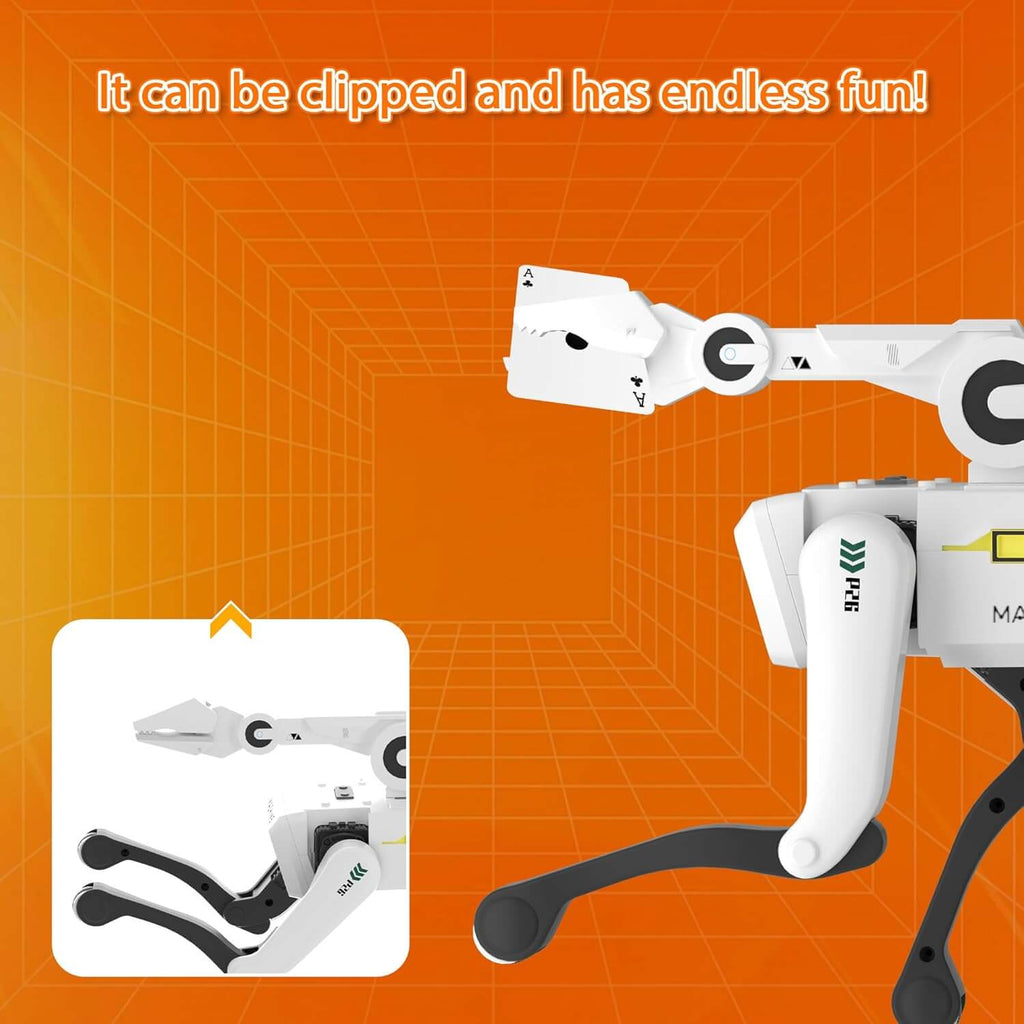 2.4G RC Robot Dog with Gripper Arm AI Smart Mechanical Toy Programmable Stunt Robot Pet for Kids