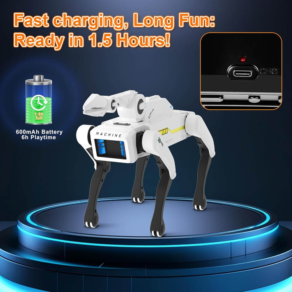 2.4G RC Robot Dog with Gripper Arm AI Smart Mechanical Toy Programmable Stunt Robot Pet for Kids