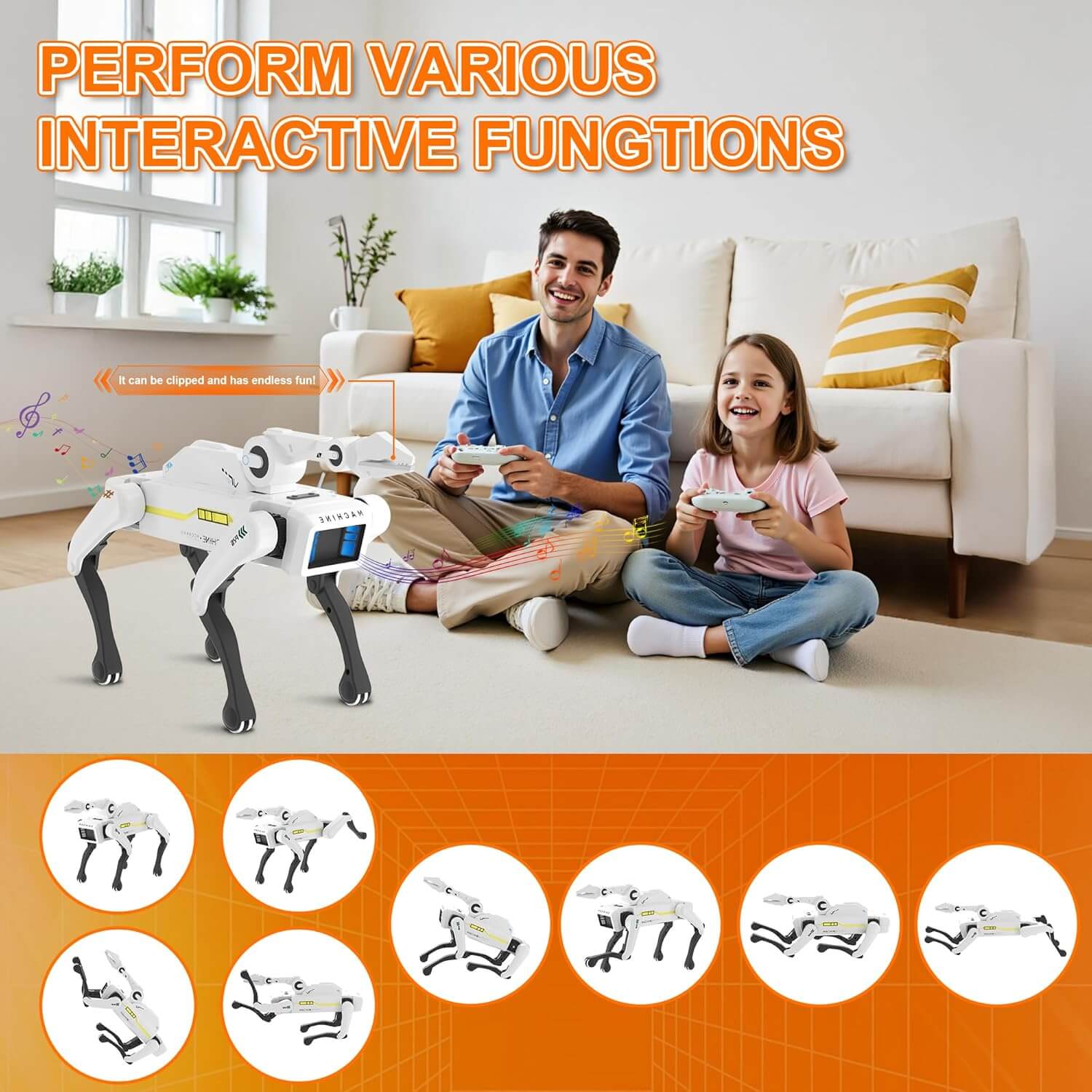 2.4G RC Robot Dog with Gripper Arm AI Smart Mechanical Toy Programmable Stunt Robot Pet for Kids