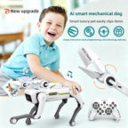 2.4G RC Robot Dog with Gripper Arm AI Smart Mechanical Toy Programmable Stunt Robot Pet for Kids